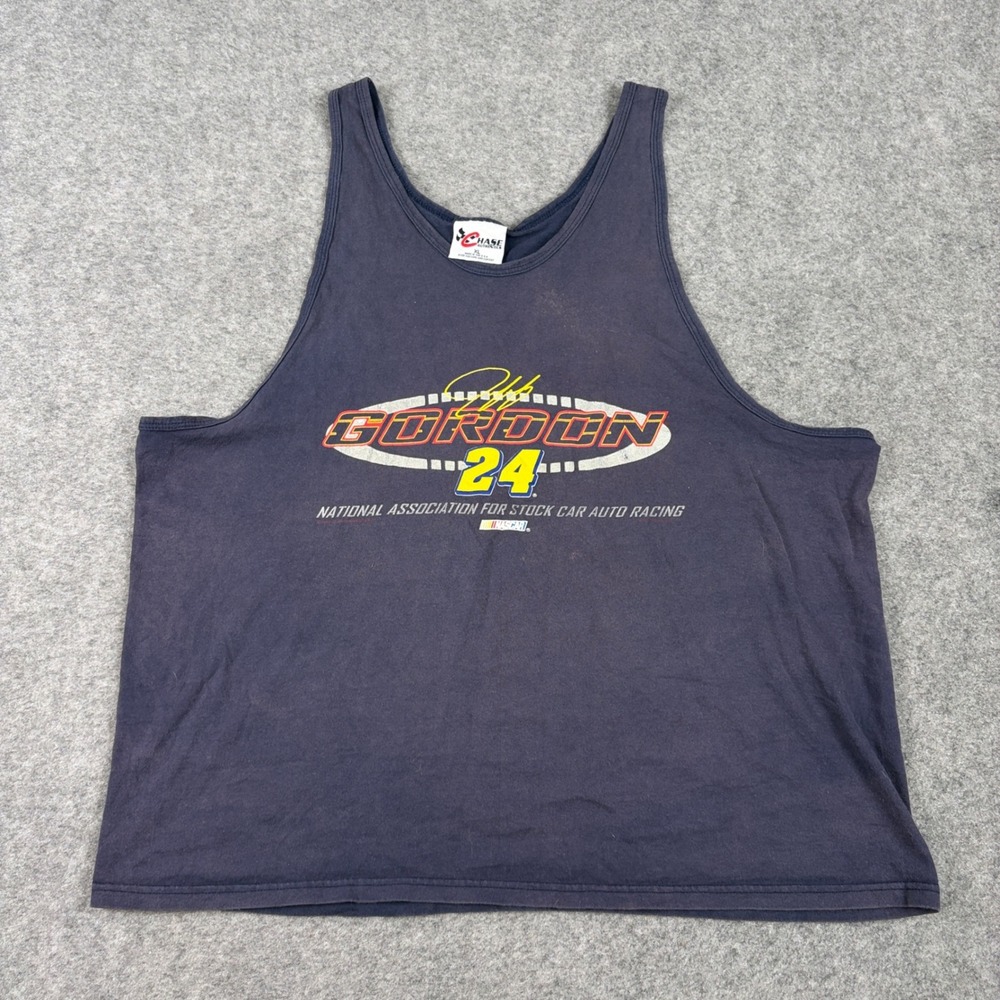Chase Authentics NASCAR Jeff Gordon 24 Tank Top Men XL Faded Blue Vintage Racing